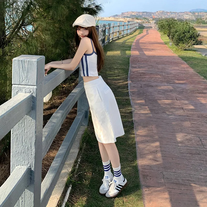 Jenna Chun Denim Long Skirt Women's-3