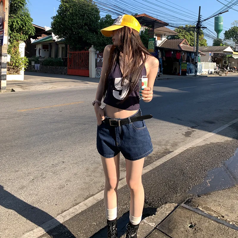 Jenna Chun Denim Shorts Women's Indigo-2