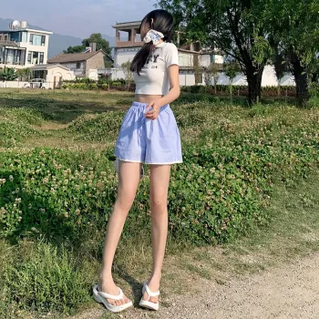 Jenna Chun Casual Shorts Women's Blue