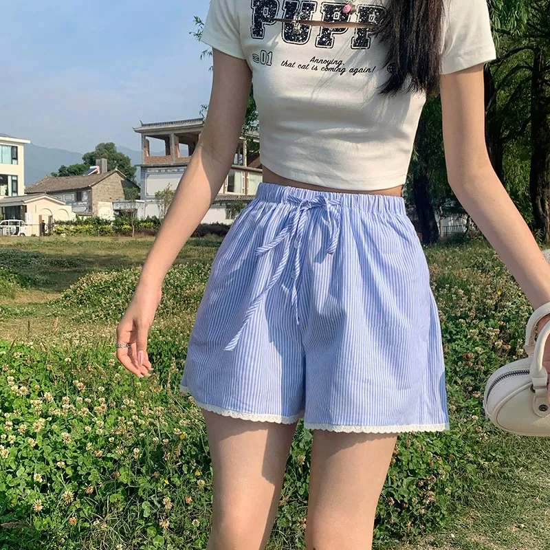 Jenna Chun Casual Shorts Women's Blue-7