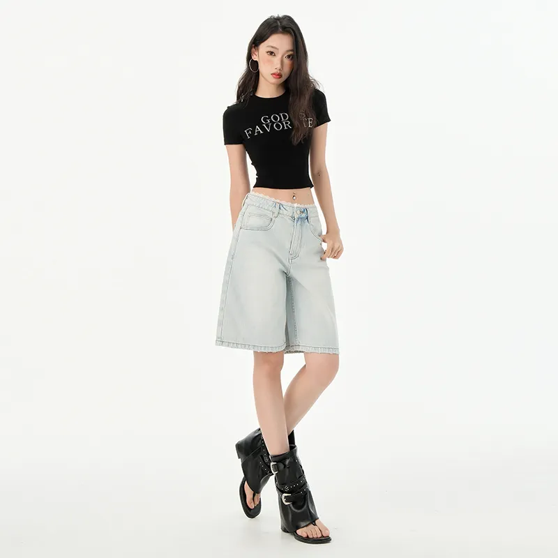 Jenna Chun Denim Shorts Women's-6