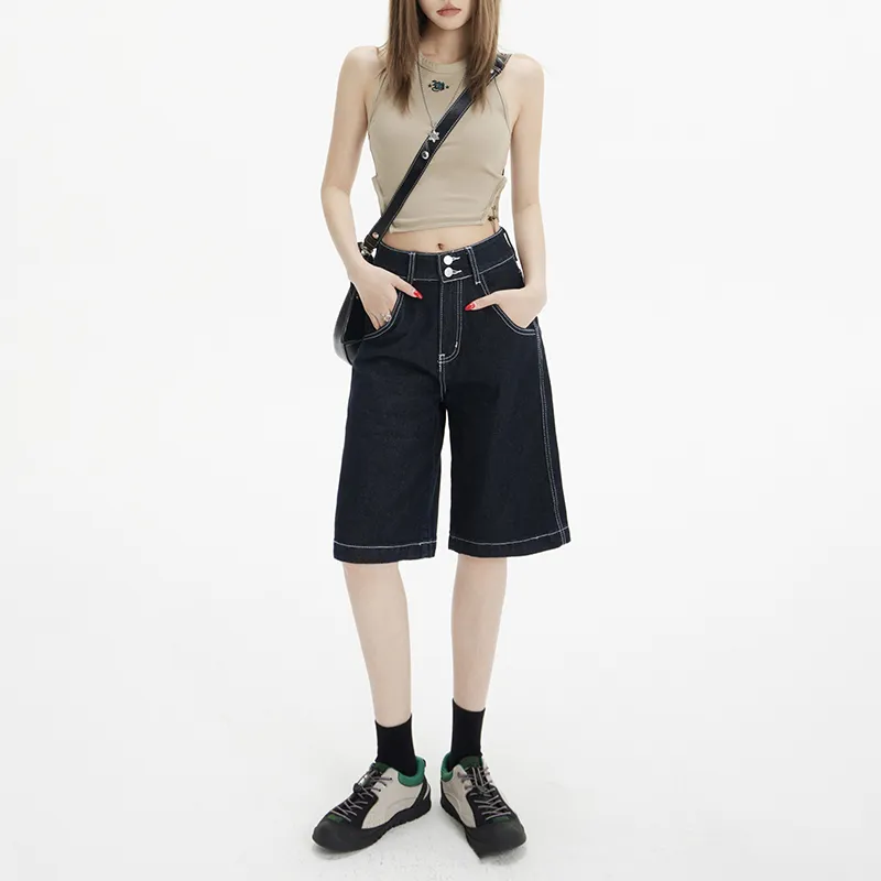 Jenna Chun Denim Shorts Women's-5
