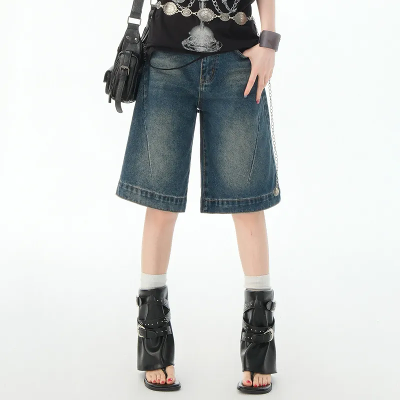 Jenna Chun Denim Shorts Women's Blue-5