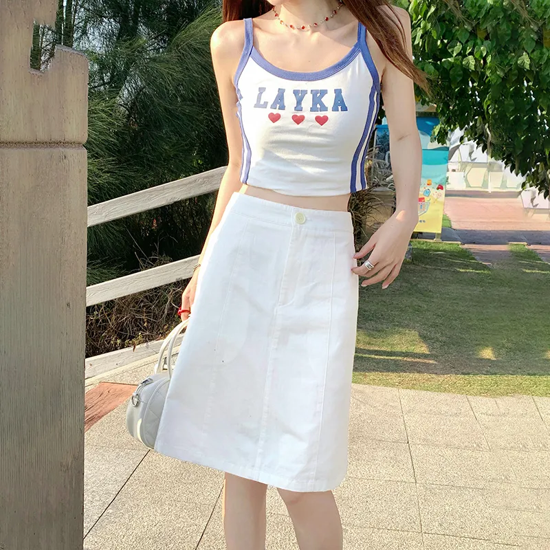 Jenna Chun Denim Long Skirt Women's-2