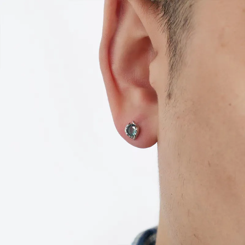 OGDAID S925 Silver Stud Earrings Men's-1