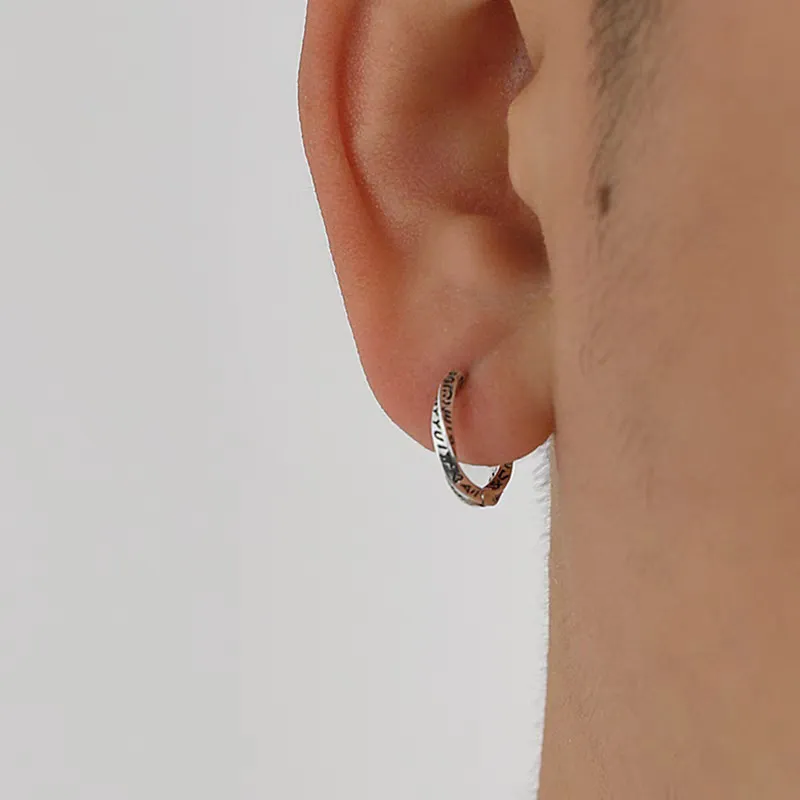 OGDAID S925 Silver Earrings Men's-2