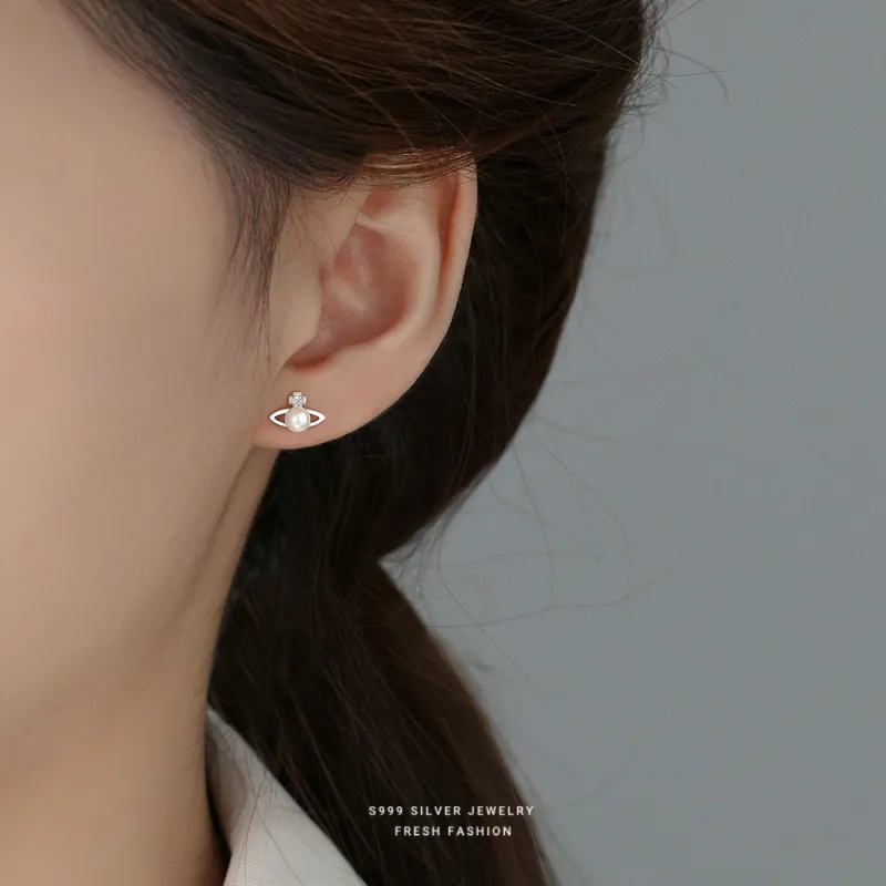 OGDAID S999 Fine Silver Stud Earrings Women's-2