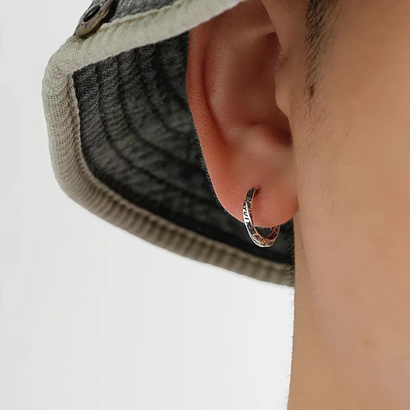OGDAID S925 Silver Earrings Men's-1