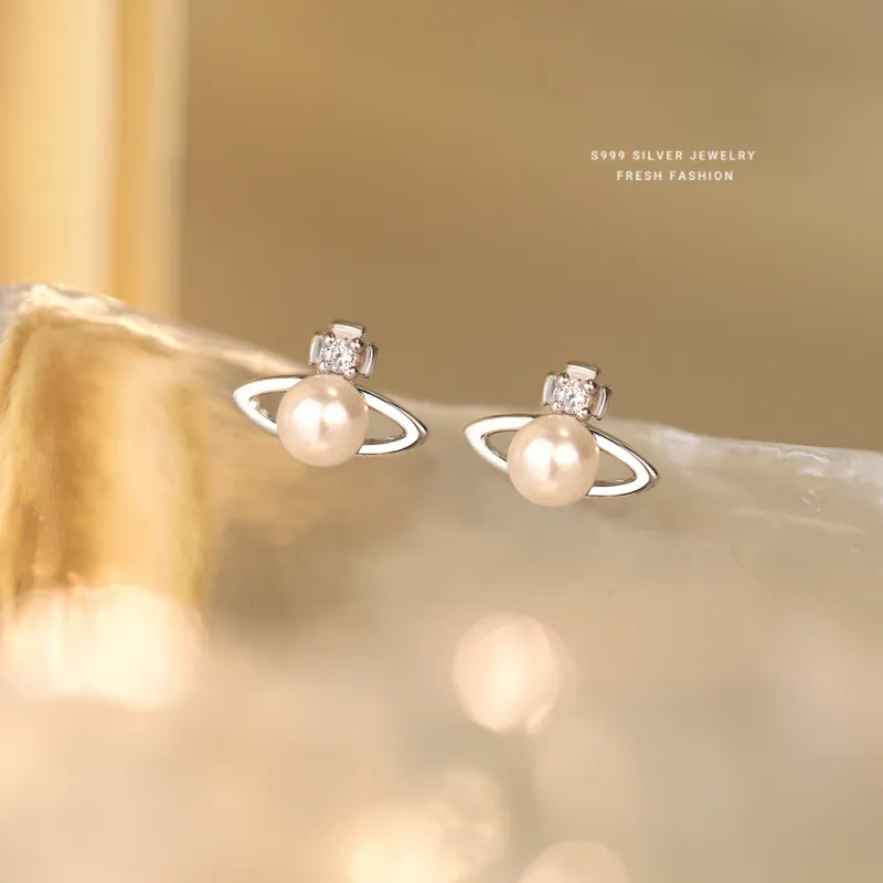 OGDAID S999 Fine Silver Stud Earrings Women's-4