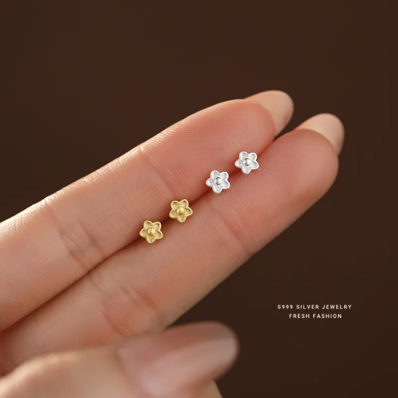 OGDAID S999 Fine Silver Stud Earrings Women's-1