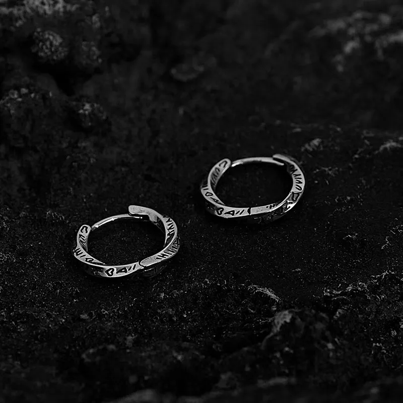 OGDAID S925 Silver Earrings Men's-3