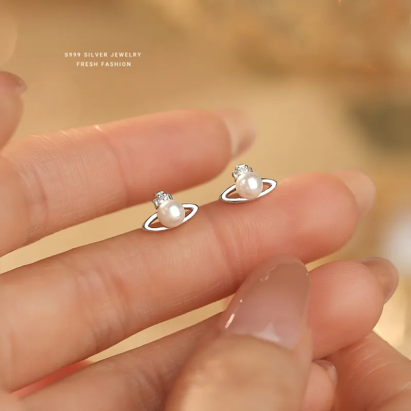 OGDAID S999 Fine Silver Stud Earrings Women's-1