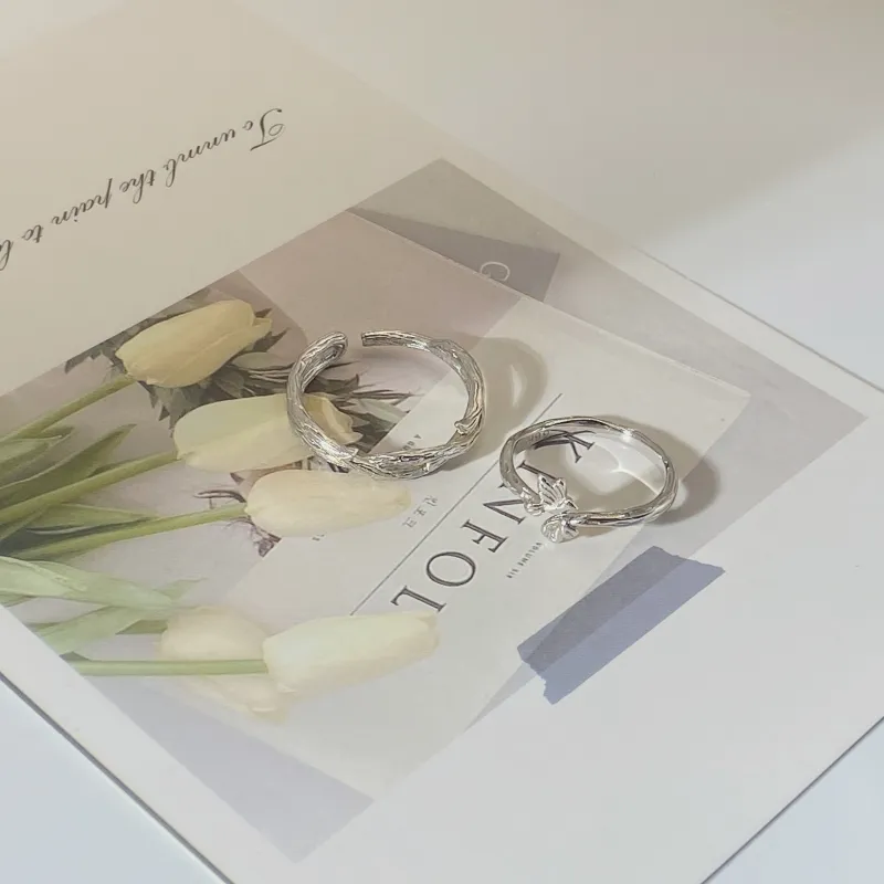 Onakiiko S999 Fine Silver Ring Gift Box Set 1 Pair Unisex-2