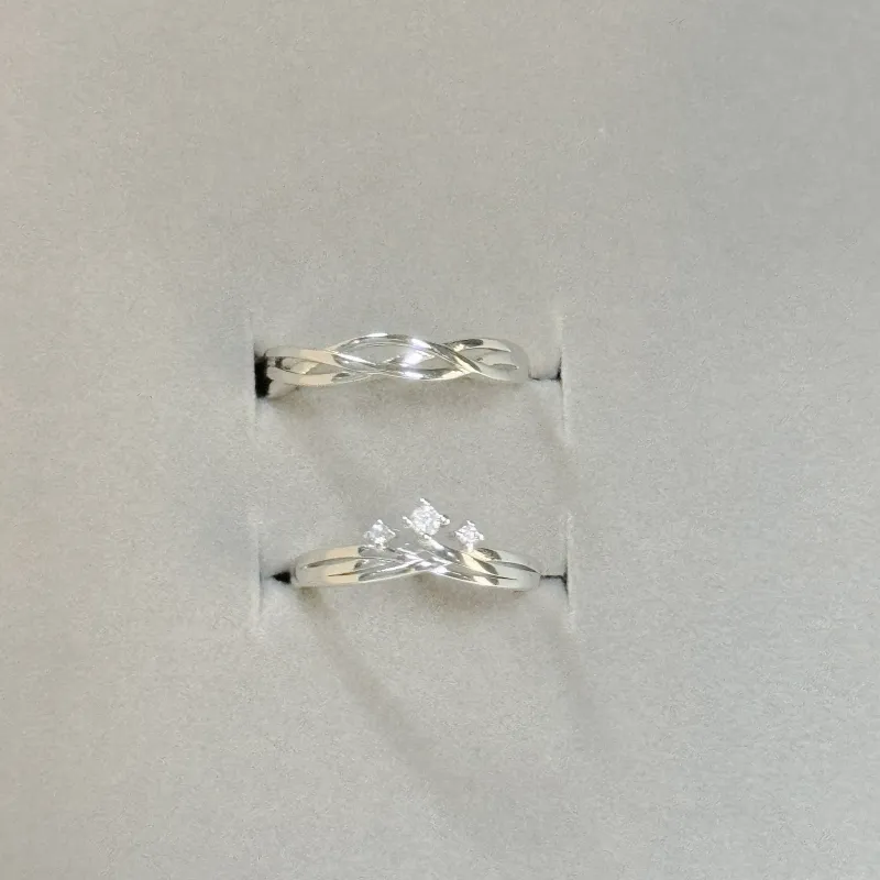 Onakiiko S925 Silver Ring Pair Unisex Gifts-2
