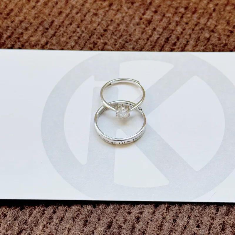 Onakiiko S999 Fine Silver Ring Pair Unisex-1