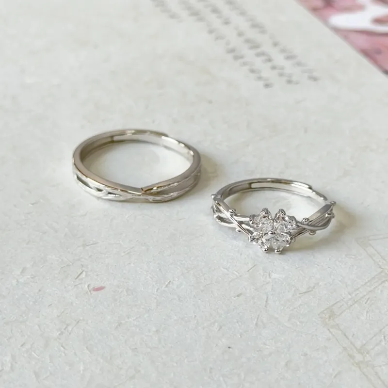Onakiiko S999 Fine Silver Ring Pair Unisex-1