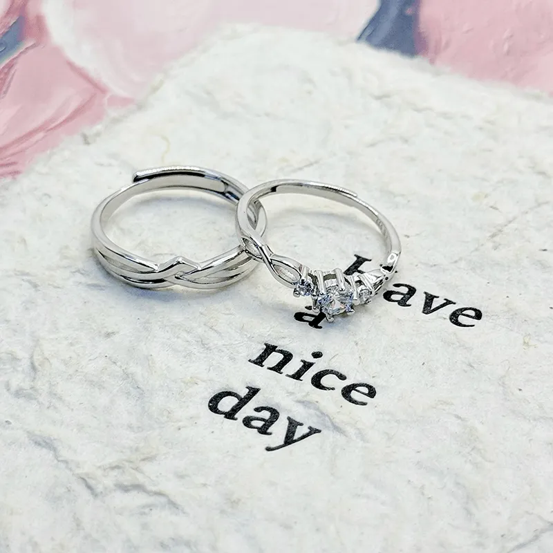 Onakiiko S925 Silver Ring Pair Unisex-2
