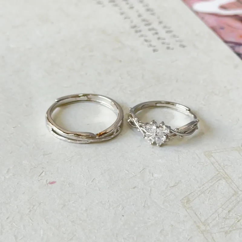 Onakiiko S999 Fine Silver Ring Pair Unisex-2