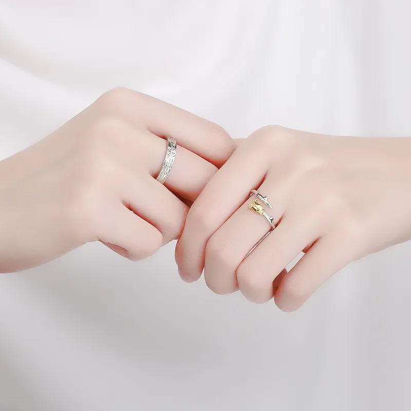 Onakiiko S999 Fine Silver Ring 1 Pair Gift Box Set Unisex-3