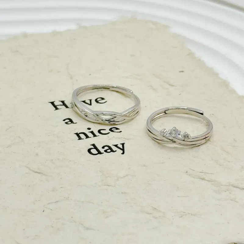 Onakiiko S925 Silver Ring Pair Unisex Gifts-1