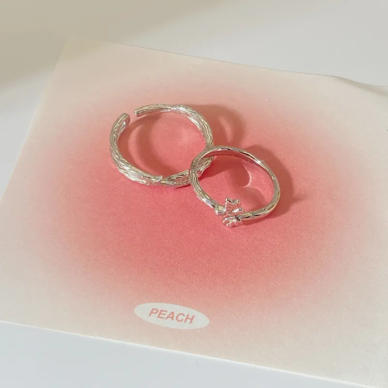 Onakiiko S999 Fine Silver Ring Gift Box Set 1 Pair Unisex-3