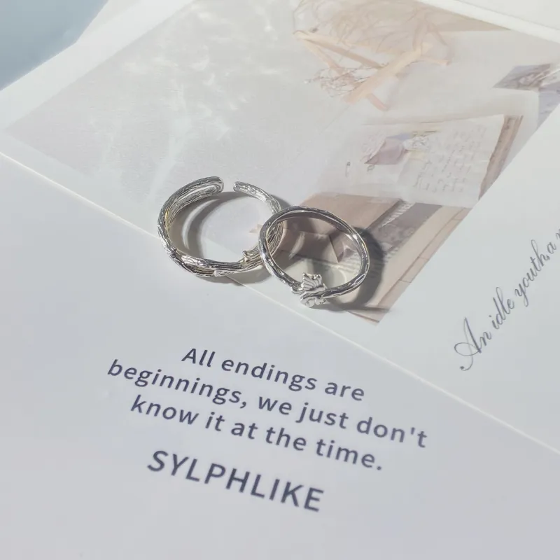 Onakiiko S999 Fine Silver Ring Gift Box Set 1 Pair Unisex-1