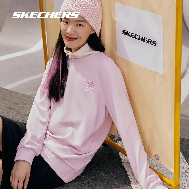 Skechers Colorful Sweatshirt Unisex Gray Pink-2