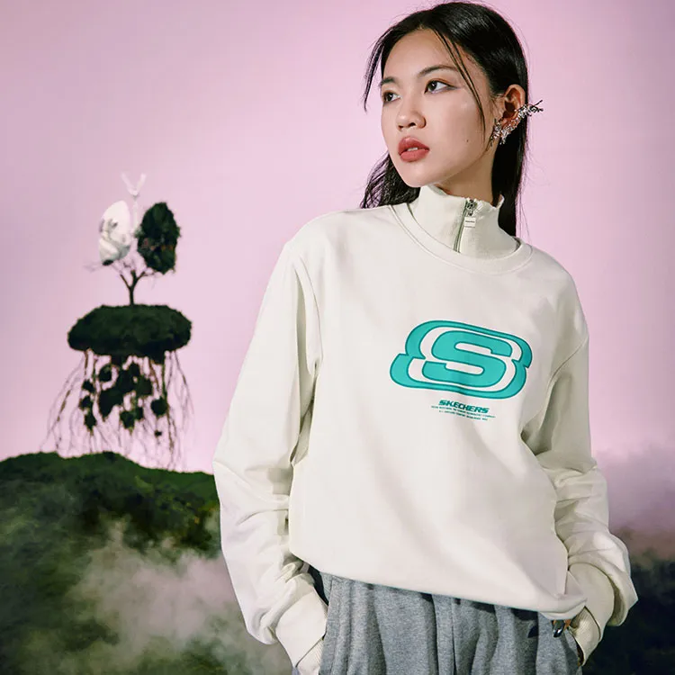 Skechers Colorful Sweatshirt Unisex Marshmallow White-6
