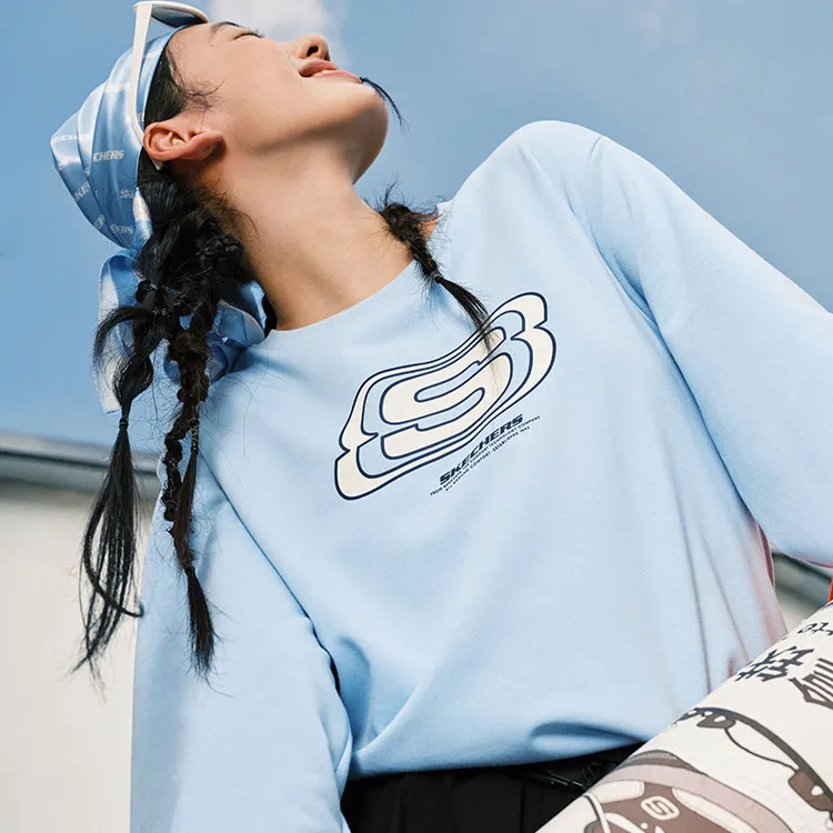 Skechers Colorful Sweatshirt Unisex Air Blue-4