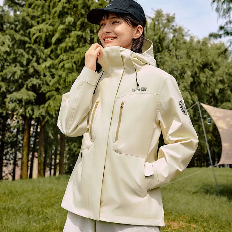 Skechers AW24 Waterproof And Windproof To Keep Warm Windbreaker Jacket Unisex Almond White-7