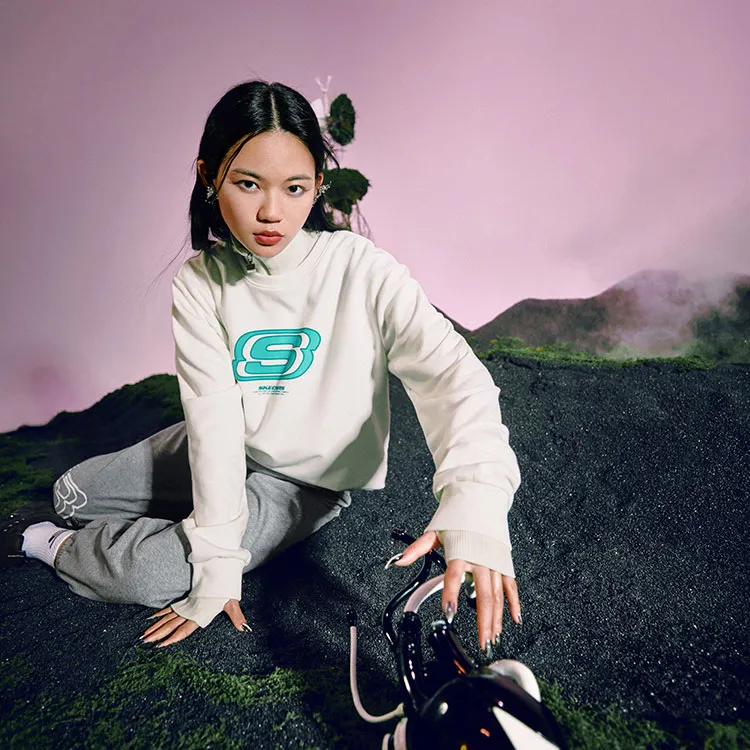 Skechers Colorful Sweatshirt Unisex Marshmallow White-5