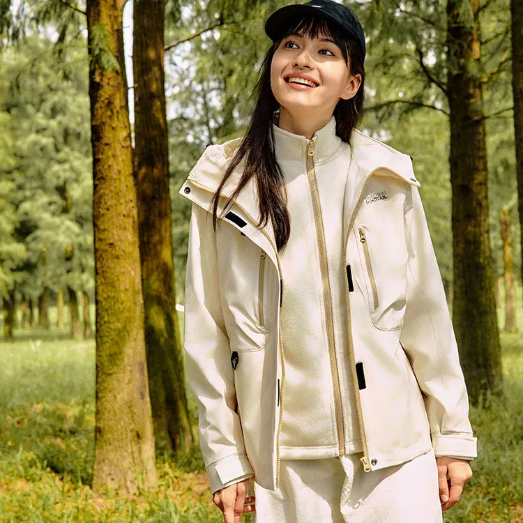 Skechers AW24 Waterproof And Windproof To Keep Warm Windbreaker Jacket Unisex Almond White-6