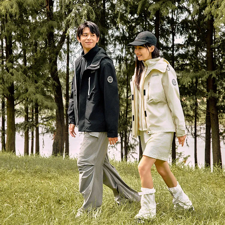 Skechers AW24 Waterproof And Windproof To Keep Warm Windbreaker Jacket Unisex Almond White-2