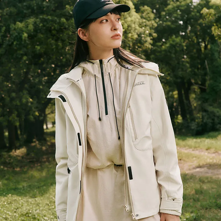 Skechers AW24 Waterproof And Windproof To Keep Warm Windbreaker Jacket Unisex Almond White-5