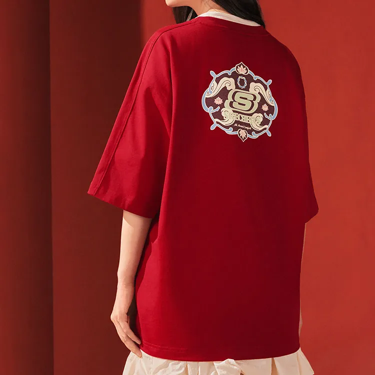 Skechers New Year T Shirt Unisex Berry Red-2