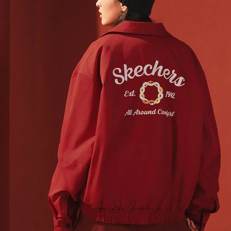 Skechers New Year Collection Sports Lifestyle Collection Jacket Unisex Berry Red-2