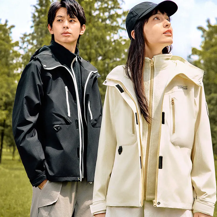 Skechers AW24 Waterproof And Windproof To Keep Warm Windbreaker Jacket Unisex Almond White-3