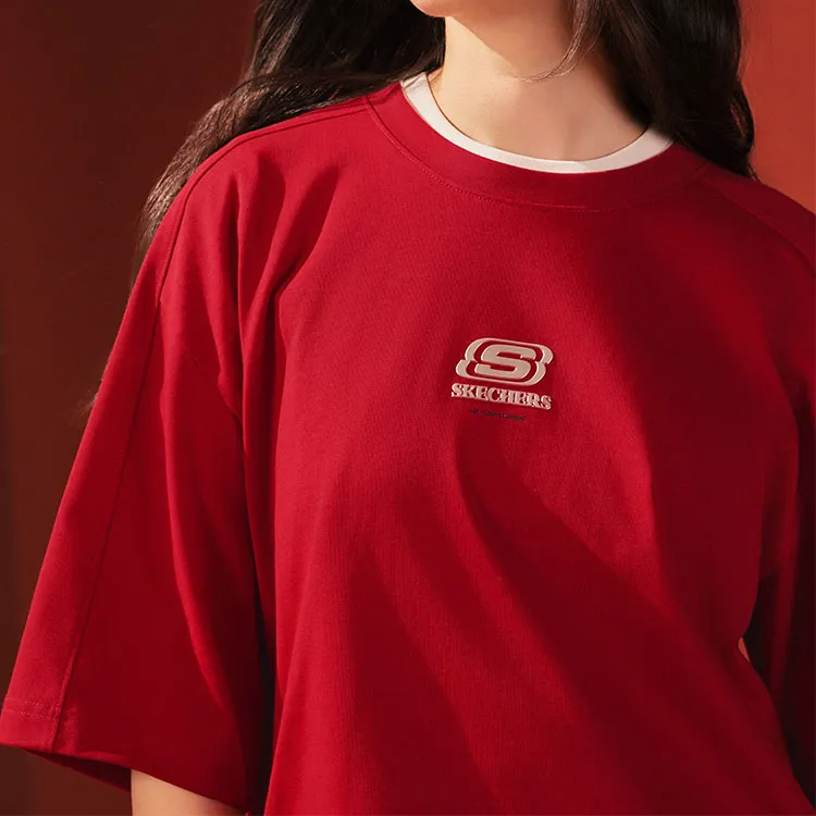 Skechers New Year T Shirt Unisex Berry Red-3