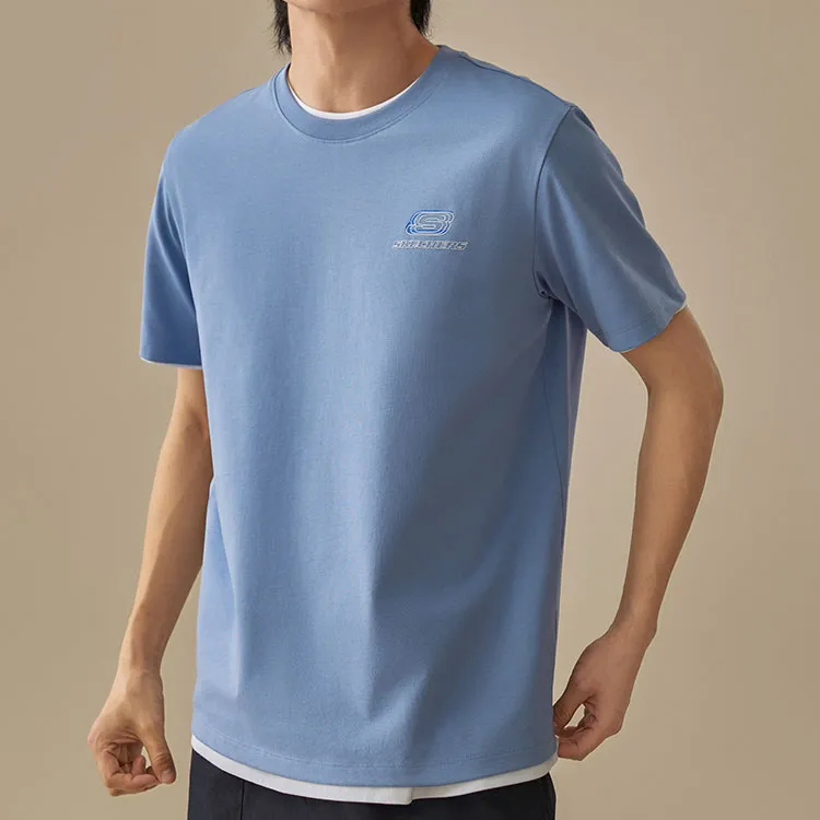 Skechers Sports Life Collection T Shirt Unisex Slate Denim Blue-2
