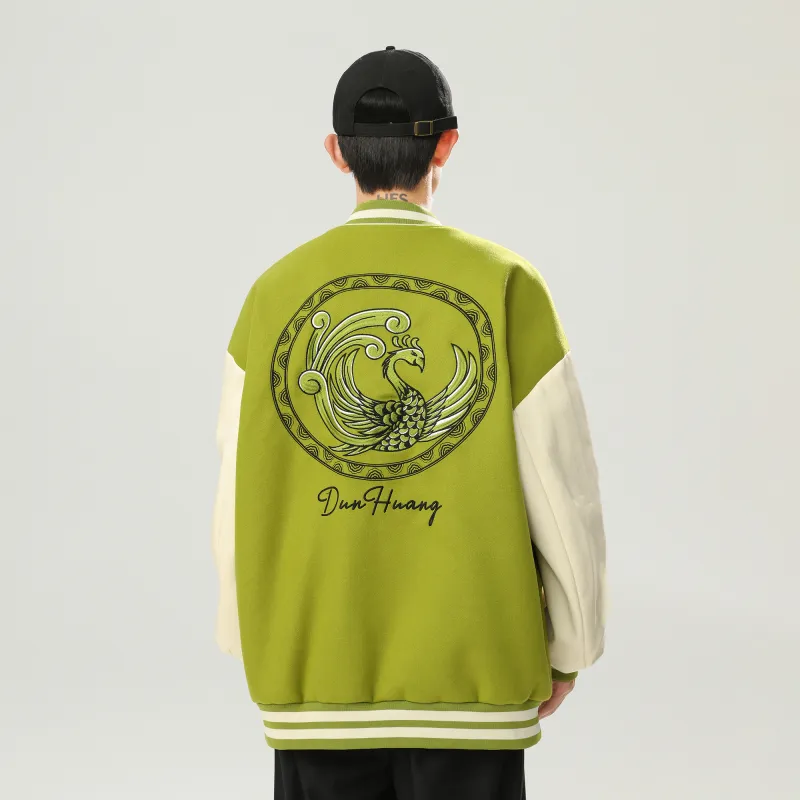 DUNHUANG ART INSTITUTE Puffer Jacket Unisex Green-2