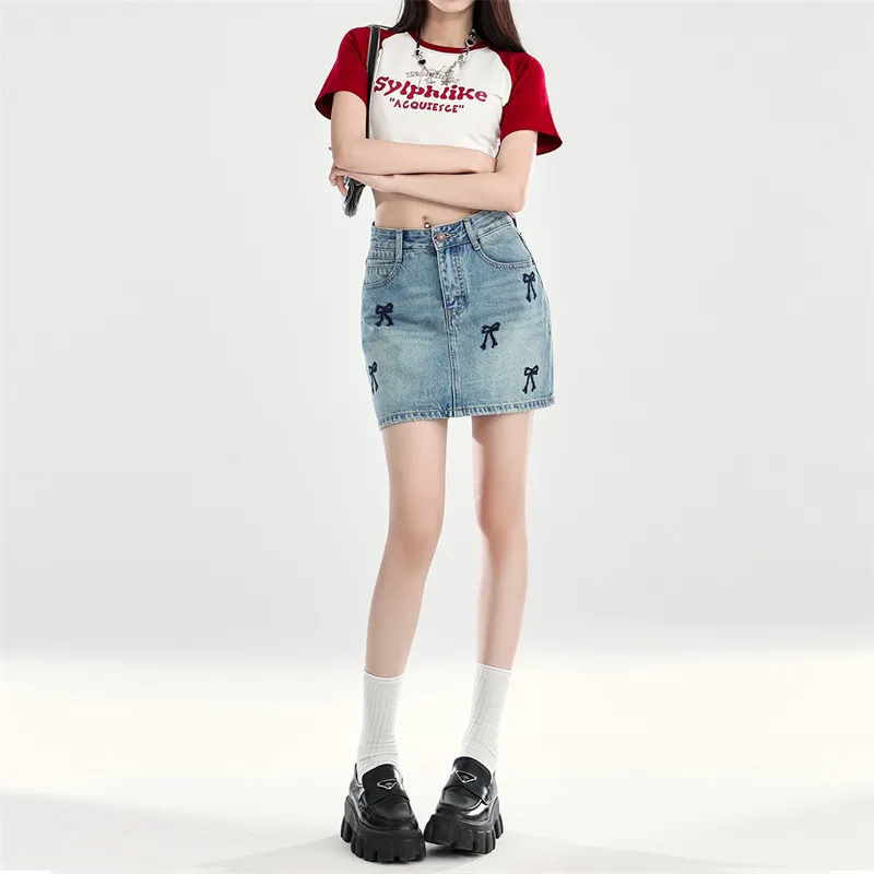 ST&SAT Denim Short Skirts Women's-5