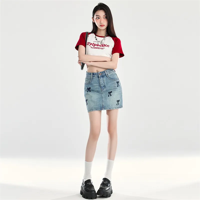 ST&SAT Denim Short Skirts Women's-4