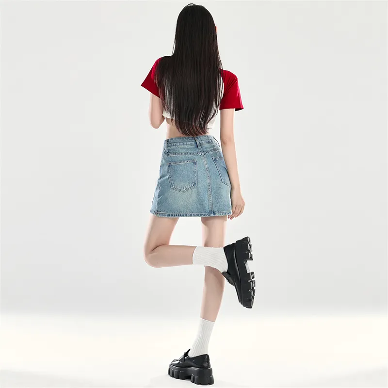 ST&SAT Denim Short Skirts Women's-7