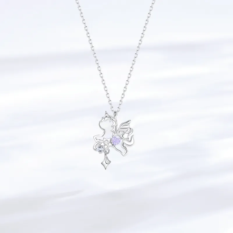 LUCKY ZHY 925 Sterling Silver Necklaces Women's-1