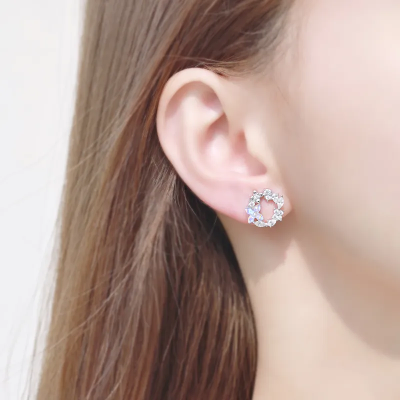 LUCKY ZHY S925 Silver Stud Earrings Women's-2