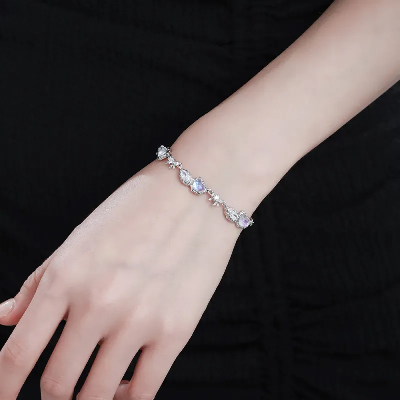 LUCKY ZHY White Gold Plated Copper Bracelets Women's-4