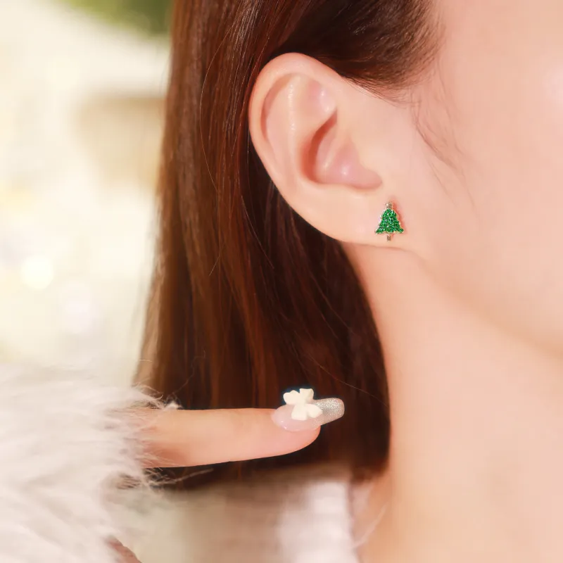 LUCKY ZHY S925 Silver Stud Earrings Women's-5