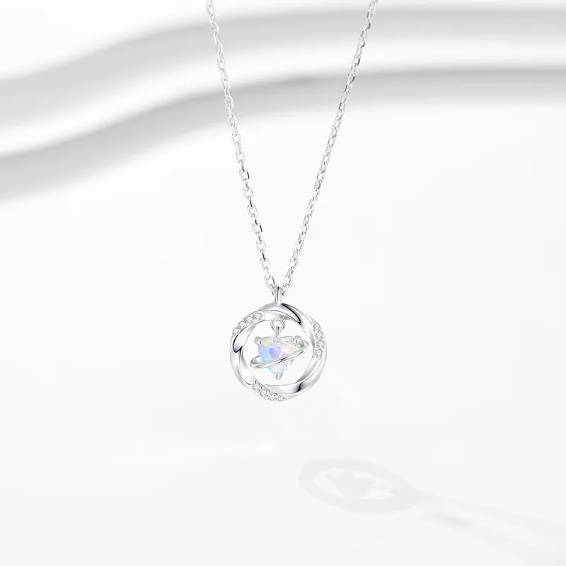 LUCKY ZHY S925 Silver Necklaces Women's-2