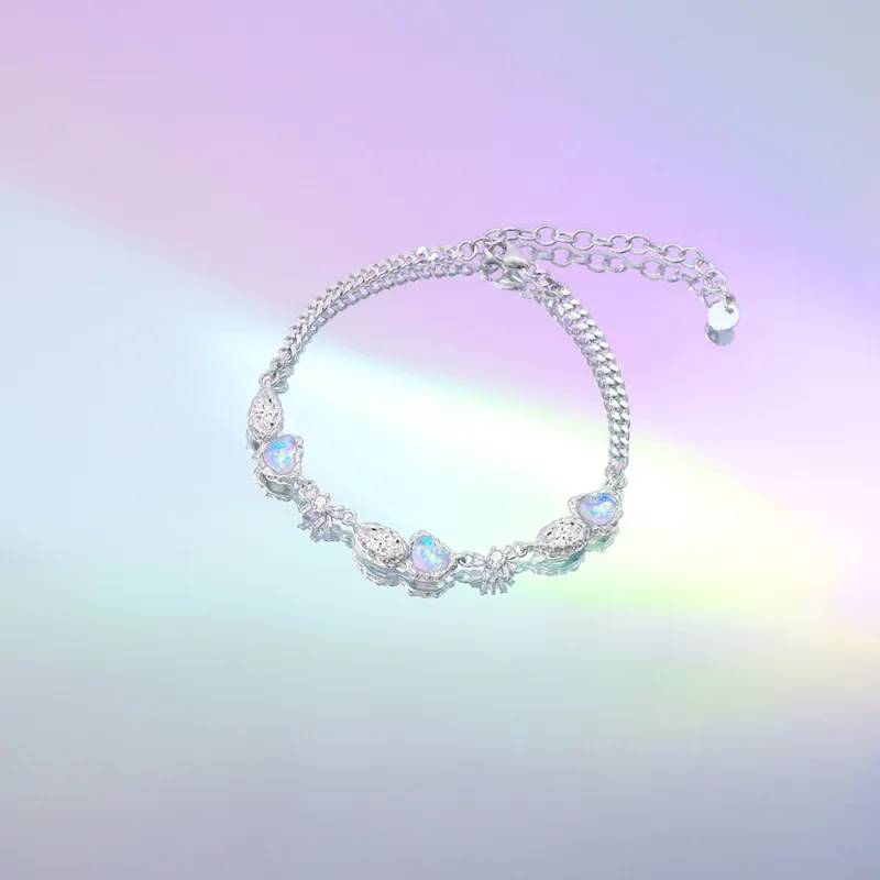 LUCKY ZHY White Gold Plated Copper Bracelets Women's-5