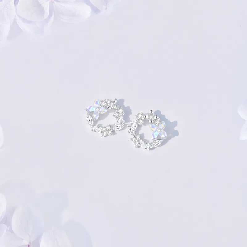 LUCKY ZHY S925 Silver Stud Earrings Women's-1